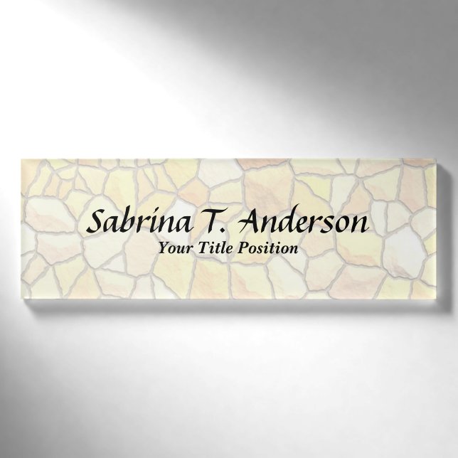 Stilvolle Stone Wall Elegante Schrift Moderne Namenschild (Vorderseite)