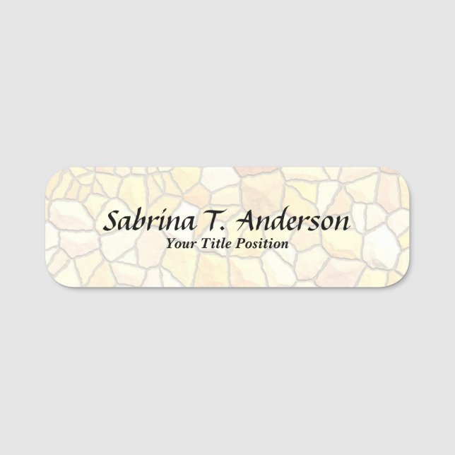 Stilvolle Stone Wall Elegante Schrift Moderne Namensschild (Vorderseite)
