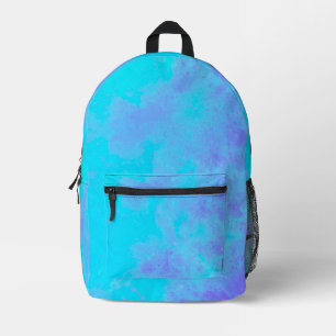 Stilvolle Storm Cloud-Effekt Muster Blau & Lila Bedruckter Rucksack