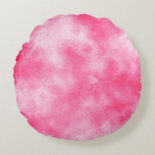 Stilvolle Storm Cloud-Effekt Muster pink weiß Rundes Kissen