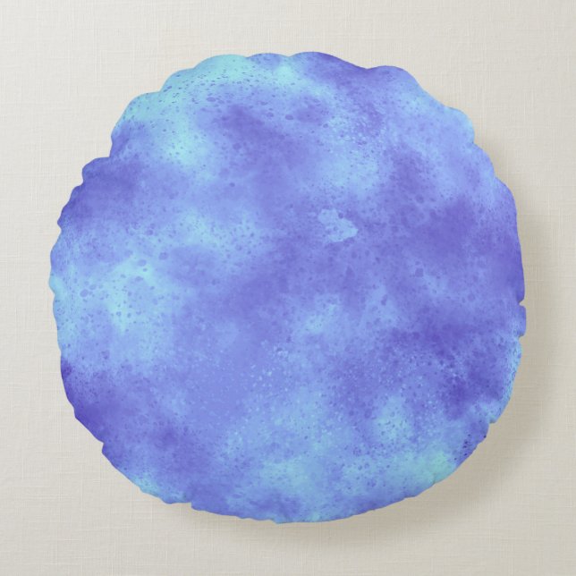 Stilvolle Storm Cloud-Effekt pastellblau Rundes Kissen (Vorderseite)