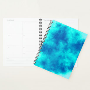 Stilvolle Storm-Wolke-Effekt-Muster blau Planer