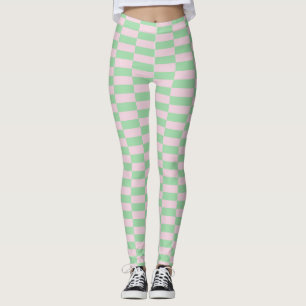 Stilvolle Streifen Muster Rosa Grün Leggings