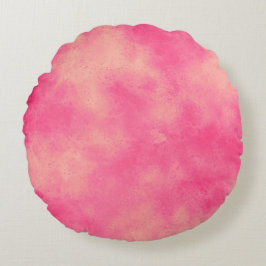 Stilvolle Sturmwolke-Effekt-Muster pinkgelb Rundes Kissen
