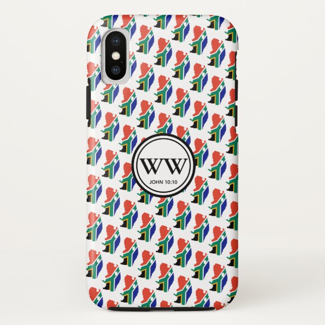 Stilvolle SÜDAFRIKA Monogram Abundant Life Case-Mate iPhone Hülle (Rückseite)
