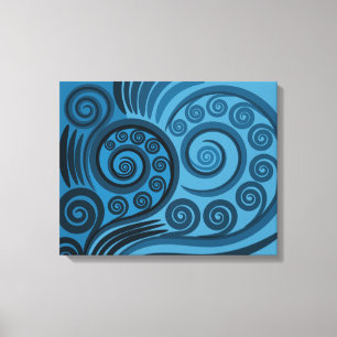 Stilvolle Summer-Blue Fern Frond Curls Canvas Prin Leinwanddruck