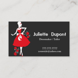 Stilvolle Tailor Dressmaker schwarz Visitenkarte