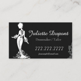 Stilvolle Tailor Dressmaker schwarz Visitenkarte