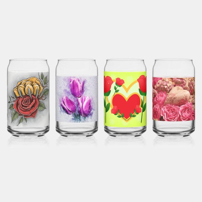 Stilvolle Tasse aus Glas: Personalisierte Kreation Dosenglas (Vorderseite)