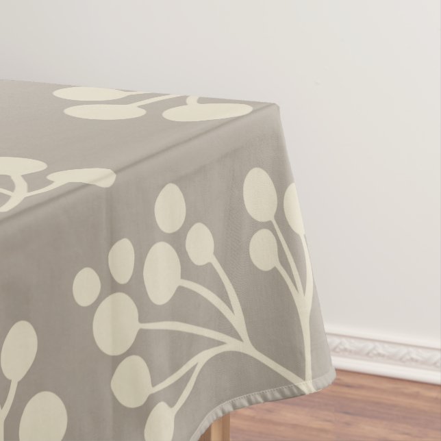 Stilvolle Taupe floral Muster Modernes Bauernhaus Tischdecke (Beispiel)