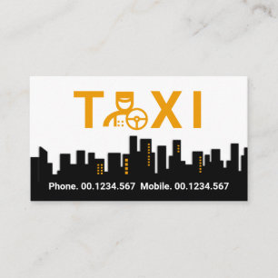 Stilvolle Taxi Chauffeur Silhouette Visitenkarte