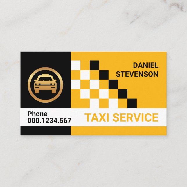 Stilvolle Taxi-Karo Box Private Transport Driver Visitenkarte (Vorderseite)