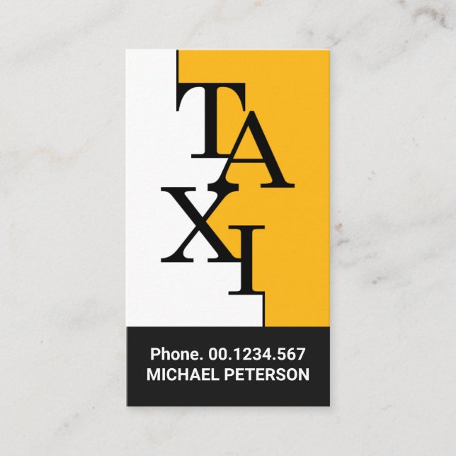Stilvolle Taxifahrer-Wegweiser für Grenzfahrer Visitenkarte (Vorderseite)