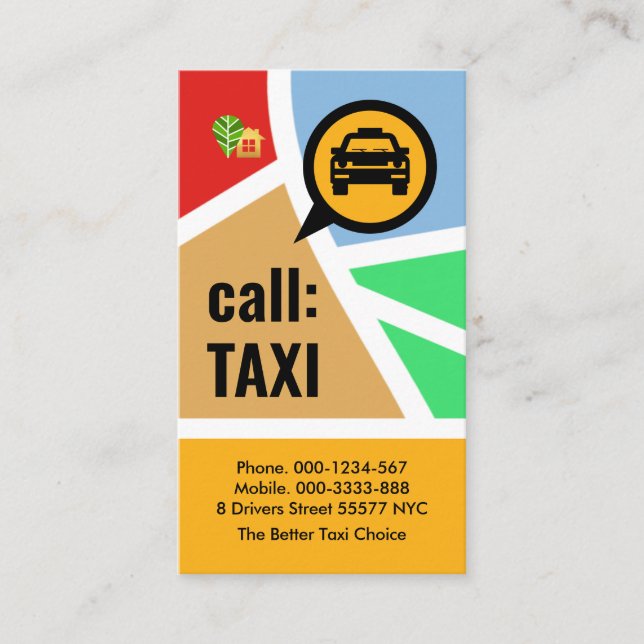 Stilvolle Taxifahrten Visitenkarte (Vorderseite)