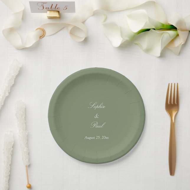 Stilvolle Teller von Sage Green Wedding Paper (Hochzeit)
