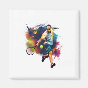 Stilvolle Tennis Rett - Athlete in Action Design S Magnet