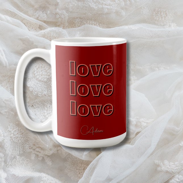 Stilvolle Terracotta Clean 3 x Liebe | Rotes Velve Kaffeetasse (Von Creator hochgeladen)