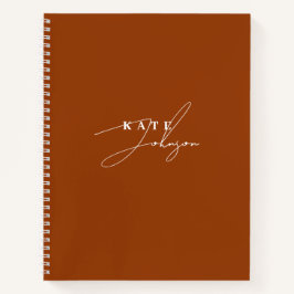 Stilvolle Terracotta Signature Script Monogram Notizbuch