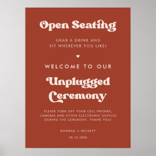 Stilvolle Terrakotta-Open-Seating-Unplugged-Zeremo Poster