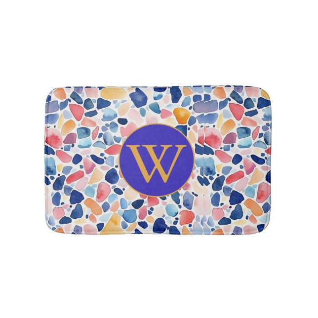 Stilvolle Terrazzo-Badezimmer-Matte Badematte (Vorderseite)