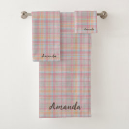Stilvolle Text klassisch und rustikal tartan gemis Badhandtuch Set