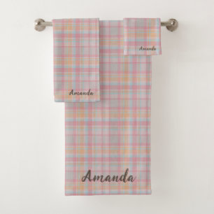 Stilvolle Text klassisch und rustikal tartan gemis Badhandtuch Set
