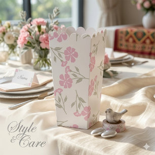 Stilvolle tiefrosa florale Popcorn-Geschenkboxen f Geschenkschachtel