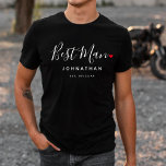 Stilvolle Trauzeuge Wedding T-Shirt<br><div class="desc">Das moderne Design ist das perfekte Geschenk für jeden Trauzeuge. Das stilvolle Typografie-Drehbuch "Trauzeuge" mit niedlichen,  kleinen,  roten Lieben-Herzschlägen. Das Design ist einfach zu personalisieren mit einem Namen und etablierten Hochzeitstag und wird der perfekte Sake von Ihrem besonderen Tag.</div>