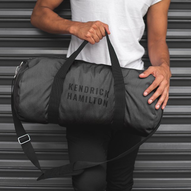 Stilvolle Trendy Black Out Moderne Minimalistische Duffle Bag (Von Creator hochgeladen)