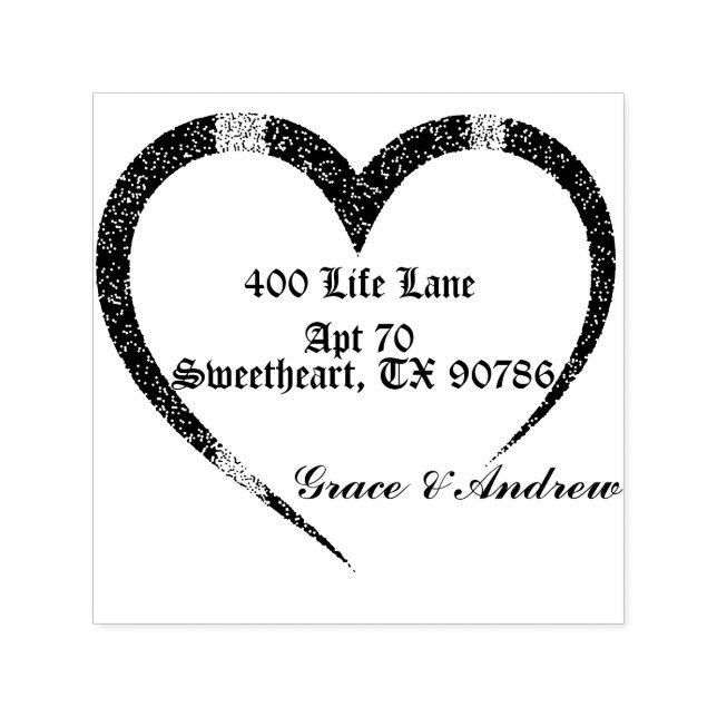 Stilvolle Trendy Couples Herzliche Rücksendeadress Permastempel (Design)