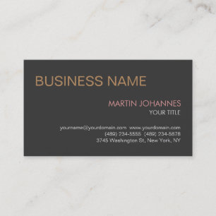 Stilvolle Trendy Dark Gray Business Card Visitenkarte