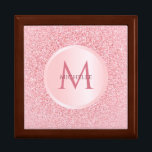 Stilvolle trendy Girly Rose Gold Glitzer Template Erinnerungskiste<br><div class="desc">Stilvolle modische Girly Rose Gold Glitzer Template Monogram Elegant Moderne Holzschmuck Große Keepake Box.</div>