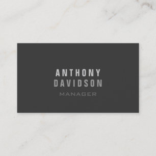Stilvolle Trendy Gray Contemporary Business Card Visitenkarte