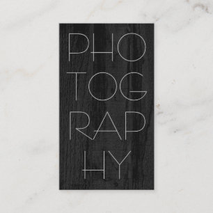 Stilvolle Trendy Gray Wood Fotografy Artist Visitenkarte