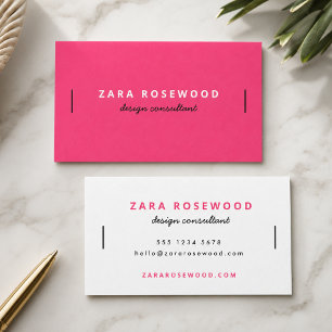 Stilvolle Trendy Hot Pink Moderne Minimalistische  Visitenkarte