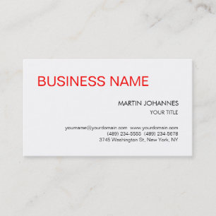 Stilvolle Trendy Red Schwarz-weiß Business Card Visitenkarte