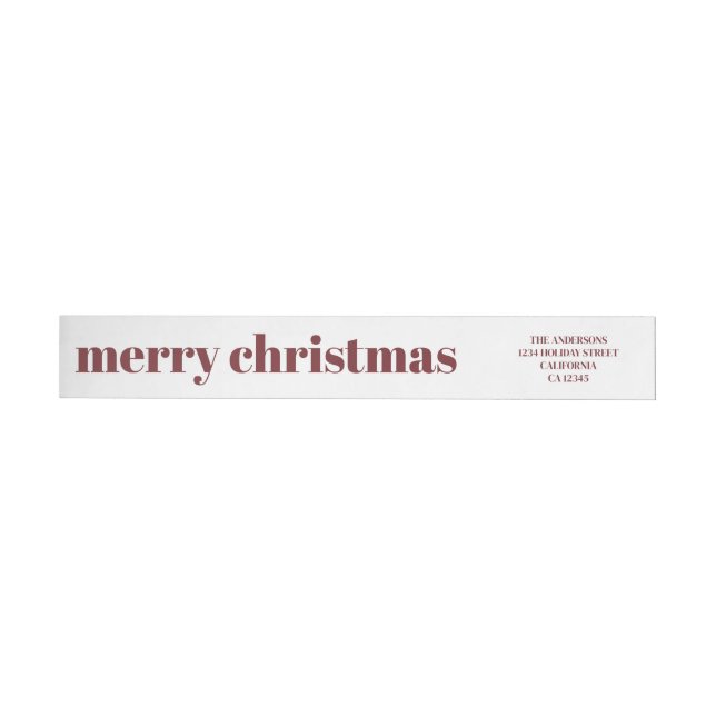 Stilvolle Trendy Red & White Frohe Weihnachtswrap (Person)