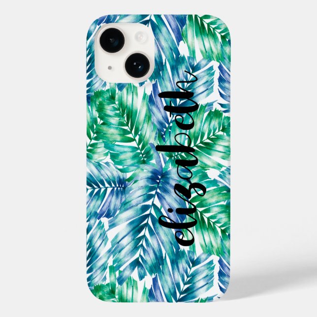 Stilvolle Tropenpalmen-Case-Mate Case-Mate iPhone 14 Hülle (Rückseite)