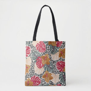 Stilvolle tropische Walddrucke auf Leopard Tasche