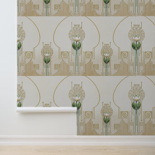 Stilvolle Tulips Jugendstil-Medaillen Wohngestaltu Tapete