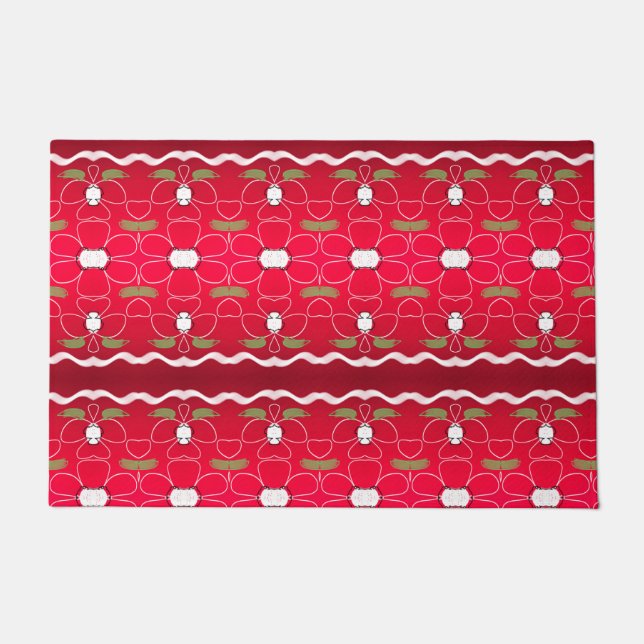 Stilvolle Türmatte mit Reds und leuchtendem Pi (Vorderseite)