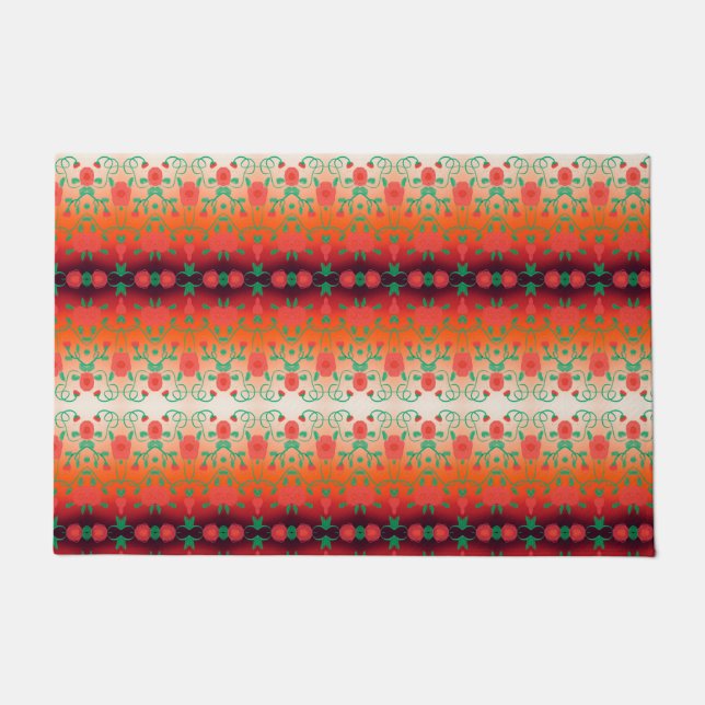 Stilvolle Türmatte mit rot und schwarz (Vorderseite)