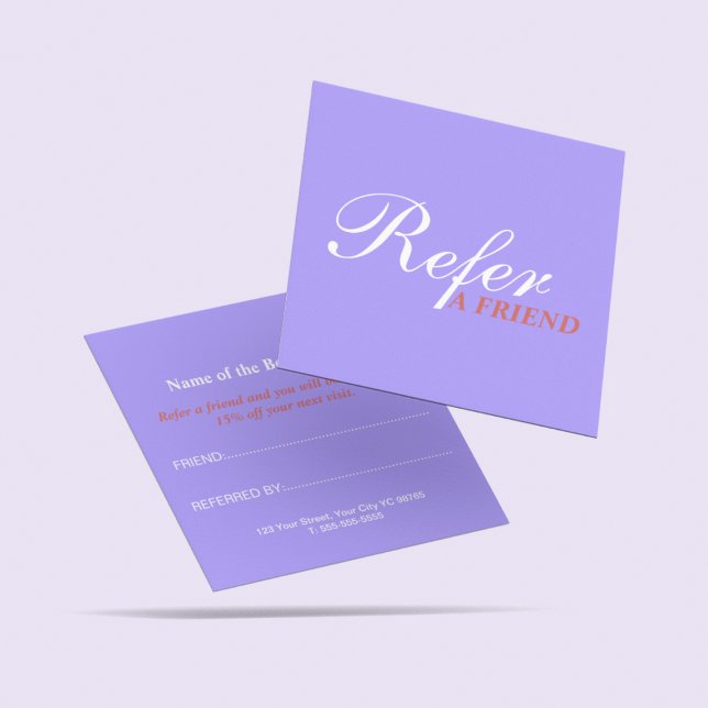 Stilvolle Typografie Clean Blue Beauty Salon Empfehlungskarte (Von Creator hochgeladen)