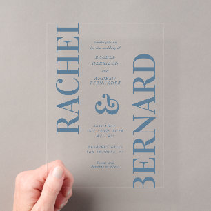 Stilvolle Typografie fett glänzend transparente Ho Acryleinladungen
