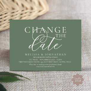 Stilvolle typografische Hochzeit verschieben Datum Einladung
