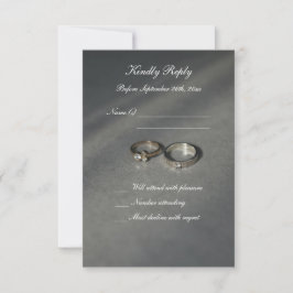 Stilvolle UAWG in Grau und Weiß für Hochzeiten RSVP Karte