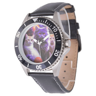 Stilvolle Uhr für Katzenliebhaber