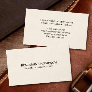 Stilvolle und Berufliche Typografie-Creme Visitenkarte