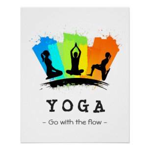 Stilvolle und bunte Pilates YOGA Übung Poster