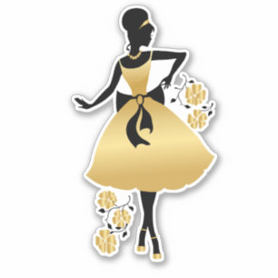Stilvolle und elegante Silhouetten Aufkleber